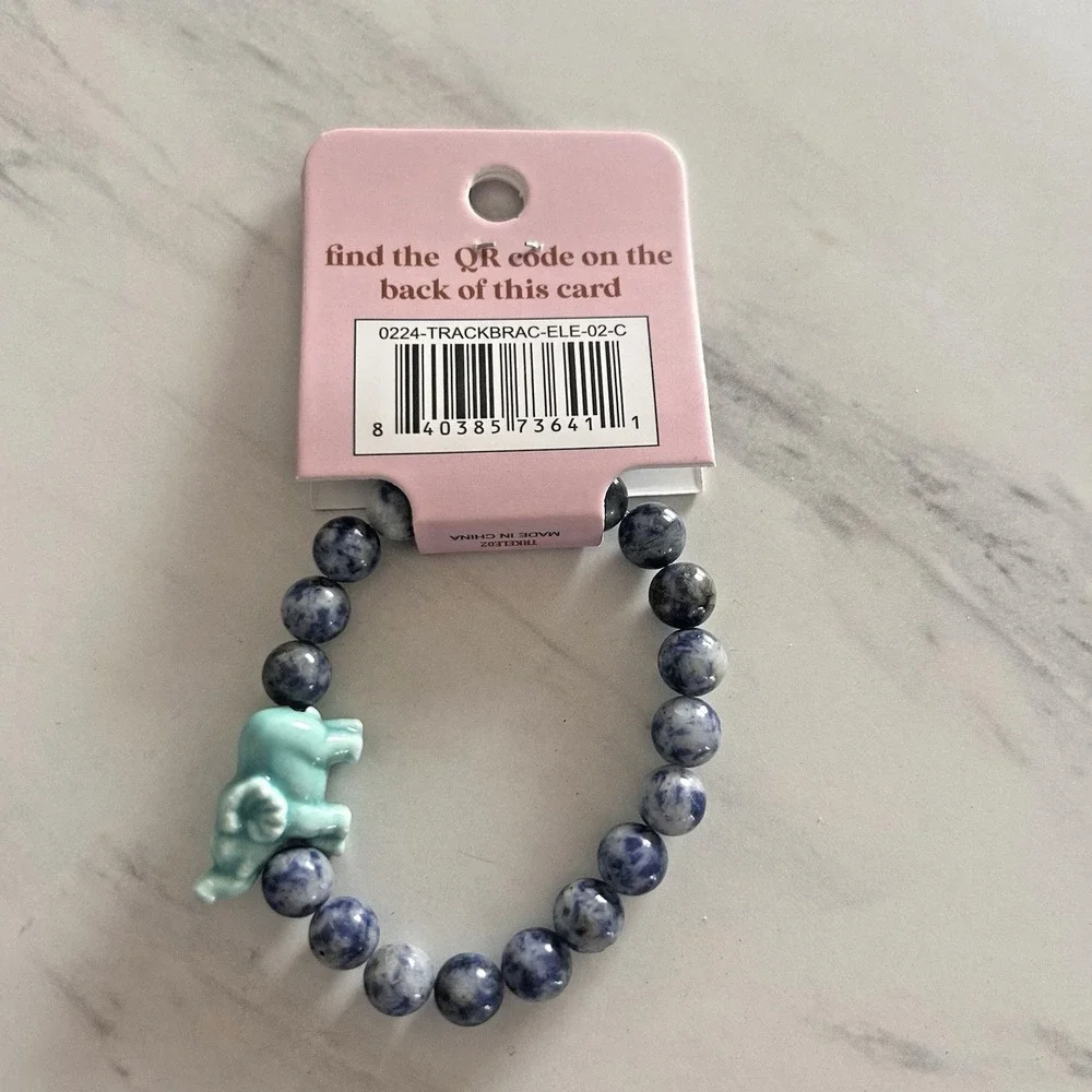 Simply Southern Conserve‎ & Protect Tracking Bracelet Lava Blue Aqua Elephant #3